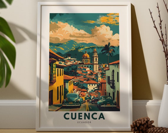 Cuenca Art Print Poster Ecuador Wall Decor Hang Travel