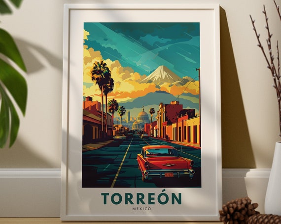 Torreon Travel Print Poster Mexico Wall Decor Art Hang