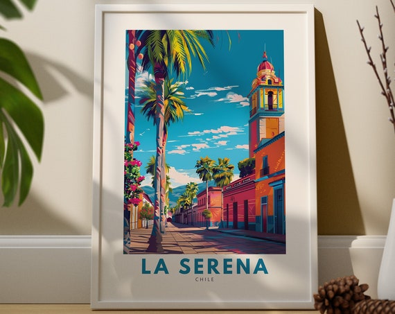 La Serena Travel Print Poster Chile Wall Decor Art Hang