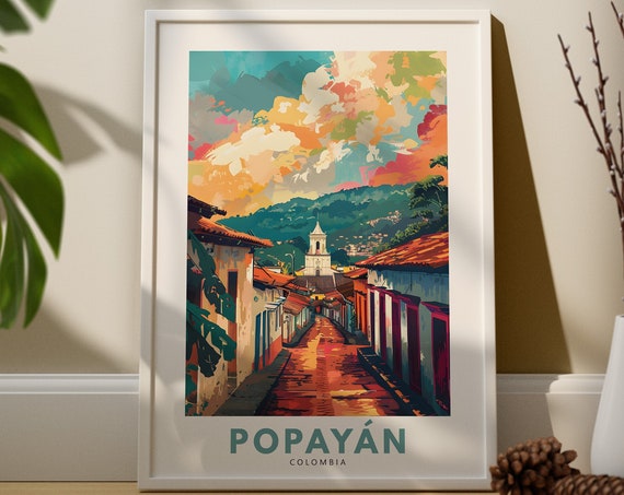 Popayan Wall Art Print Poster Colombia Decor Hang Travel