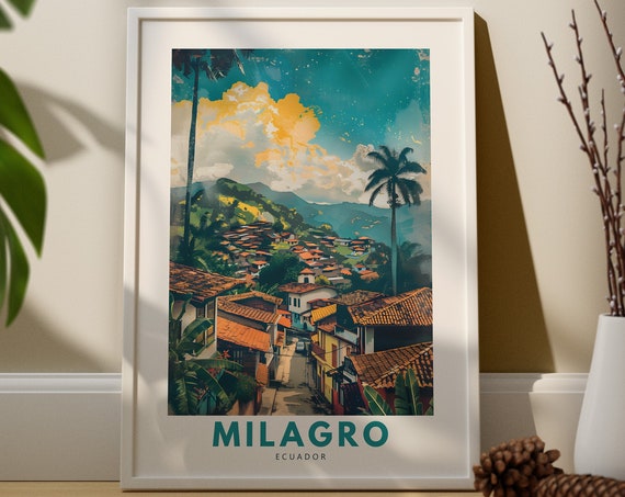 Milagro Wall Art Print Travel Poster Ecuador Decor Hang