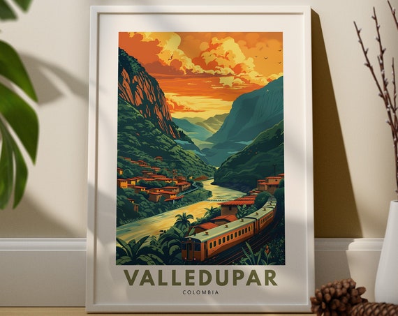 Valledupar Art Print Poster Colombia Wall Decor Hang Travel
