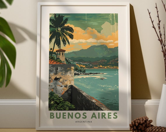 Buenos Aires Print Poster Argentina Wall Decor Art Hang Travel