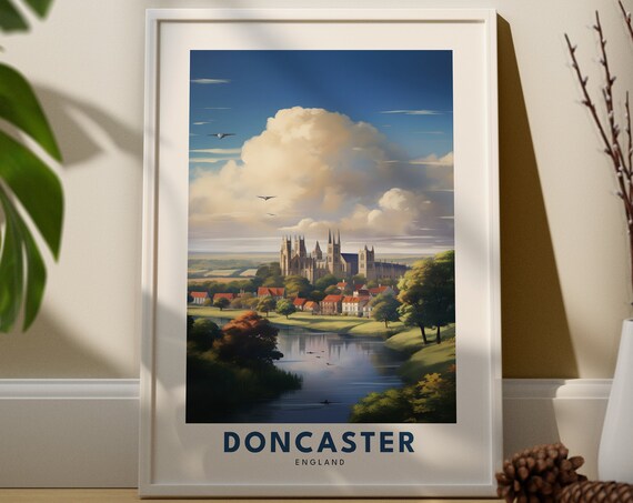Doncaster City Print Poster Yorkshire Wall Art Gift