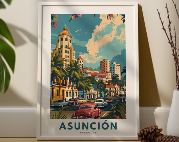 Asuncion Wall Art Print Poster Paraguay Decor Hang Travel