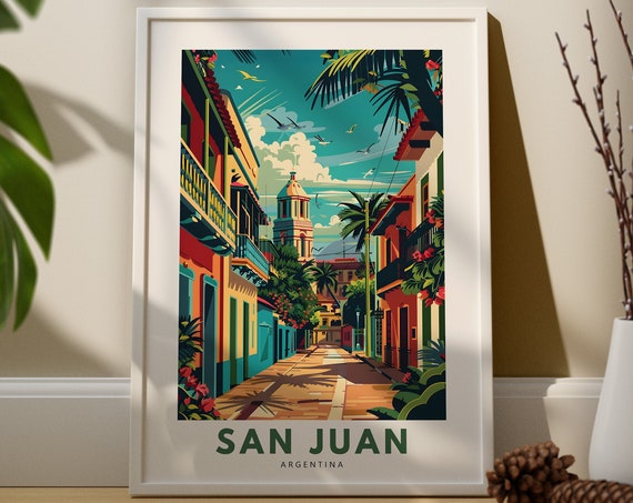 San Juan Wall Art Print Travel Poster Argentina Decor Hang