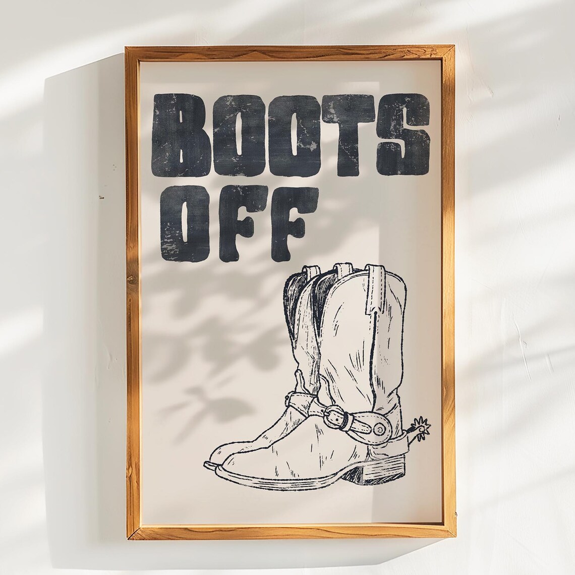 Boots Off Western Cowboy Boots Rustic Entryway Sign Wall Poster