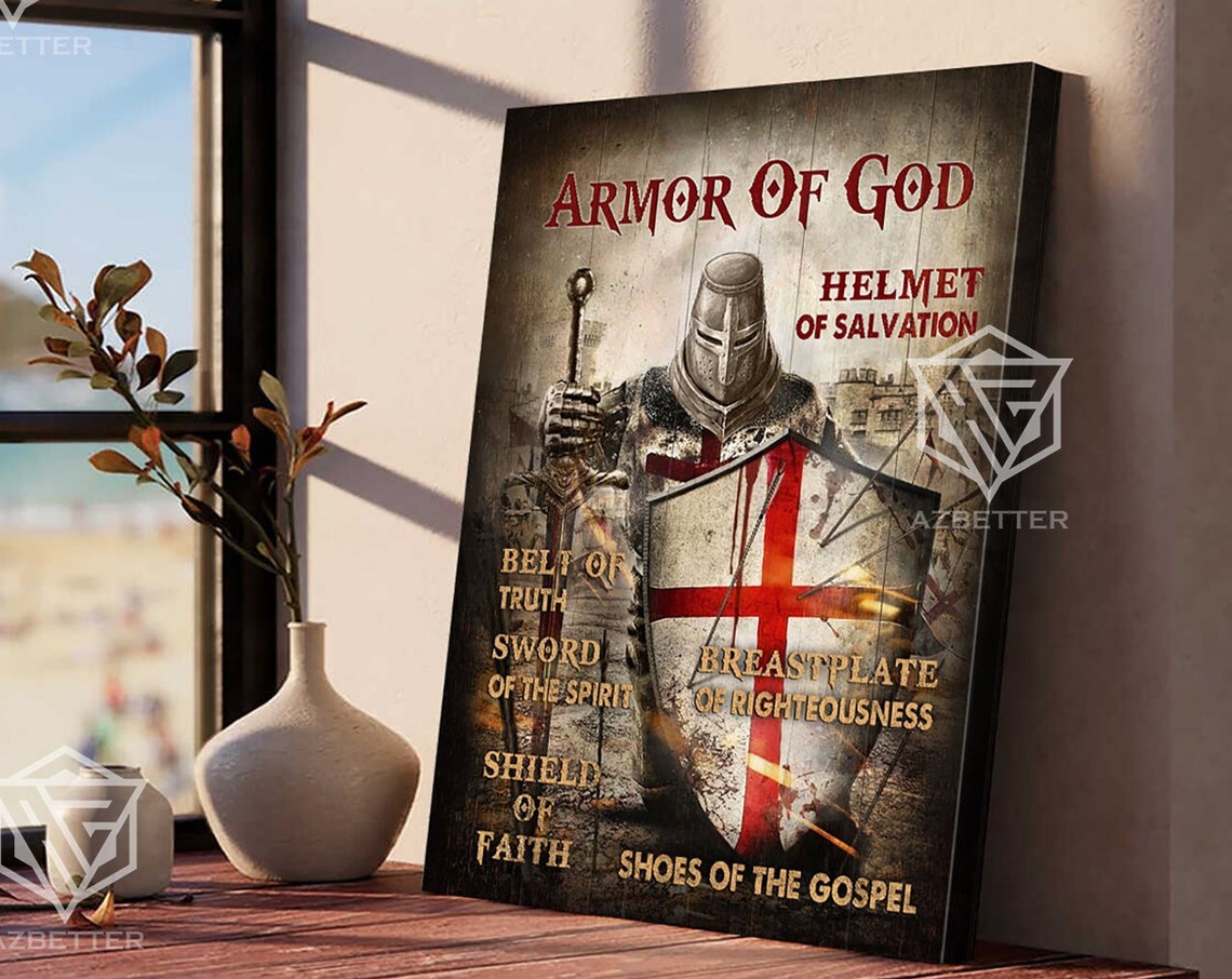 Armor Of God Helmet Of Salvation Belt Of Truth Art God Wall Art Christian Home Decor Warrior Of God Knight Of Jesus