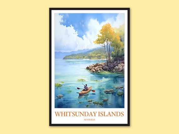 Whitsunday Islands Travel Poster Australian Wall Art Print