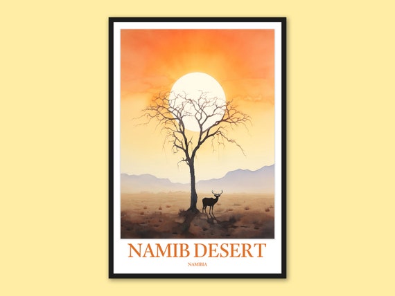 Namib Desert Art Print Namibia Travel Poster