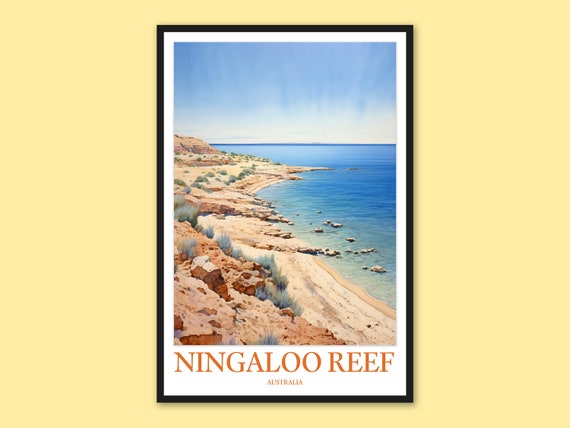 Ningaloo Reef Travel Poster Australian Coastal Wall Art