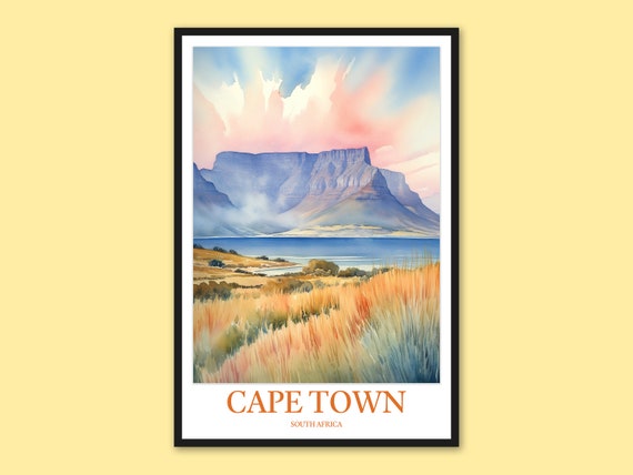Cape Town Travel Poster South Africa Wall Art