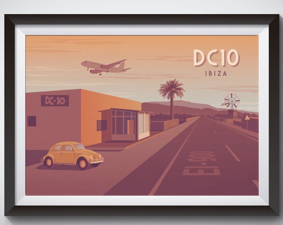 DC10 Nightclub Ibiza Vintage Travel Poster