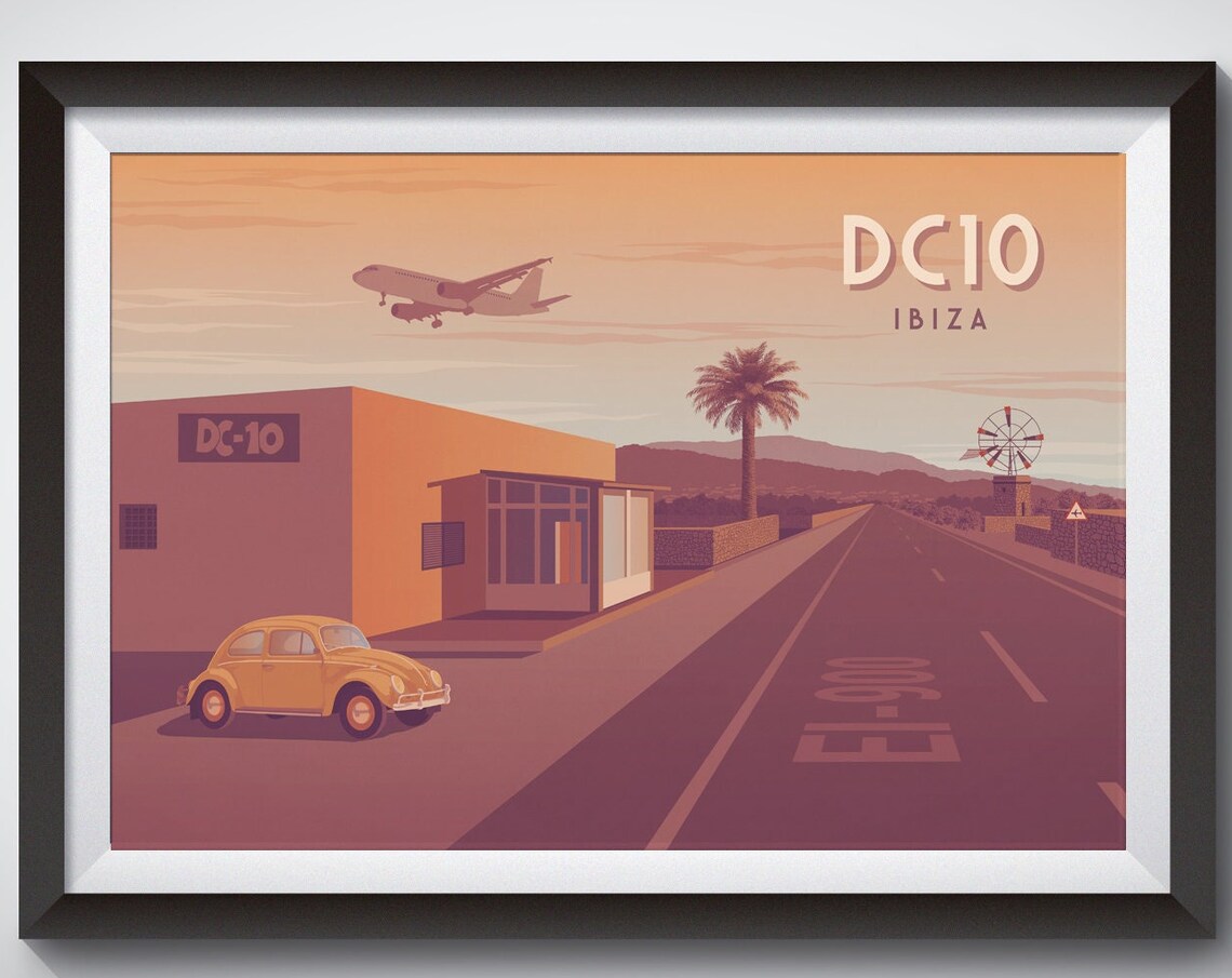 DC10 Nightclub Ibiza Vintage Travel Poster