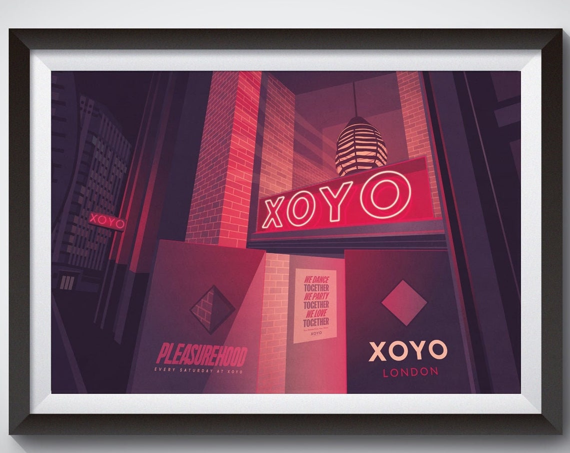 Xoyo Nightclub London Poster Islington Old Street Electronic Music Vintage Travel Print Dance Music Rave Fabric Printworks Ministry