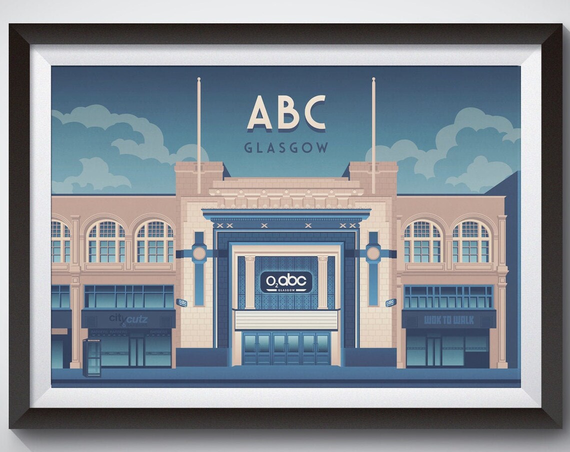 Glasgow Art Print, Sauchiehall Street Music Venues