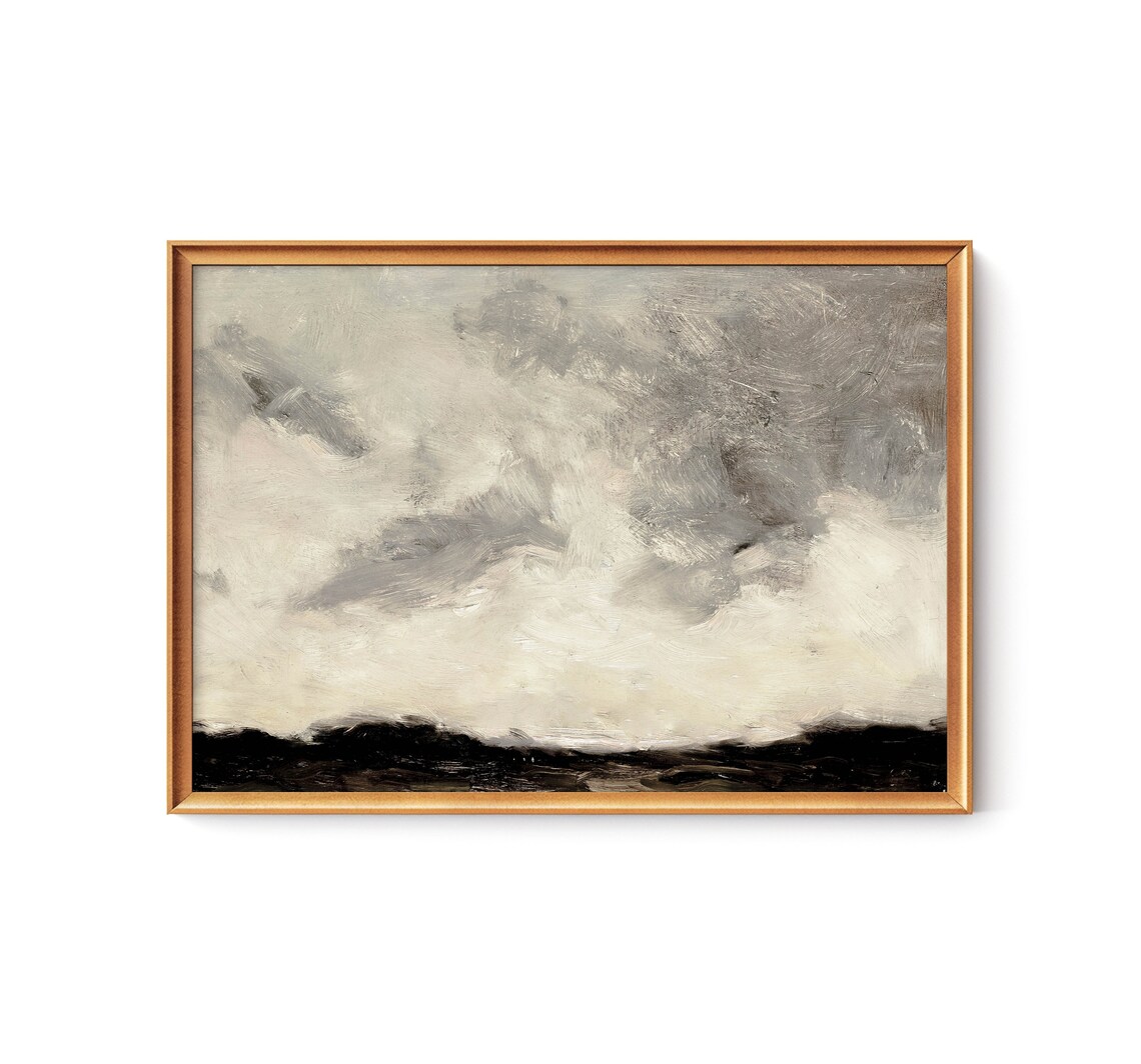 Abstract Landscape Night Sky, Vintage Home Decor - Image 2