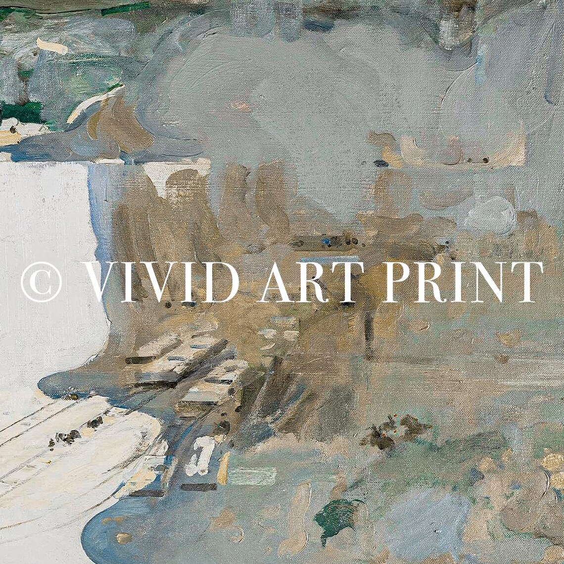Muted Abstract Art, Vintage Mid Century Modern - Image 4