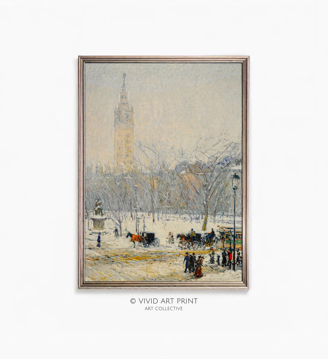 Vintage New York Cityscape, Snowstorm Painting
