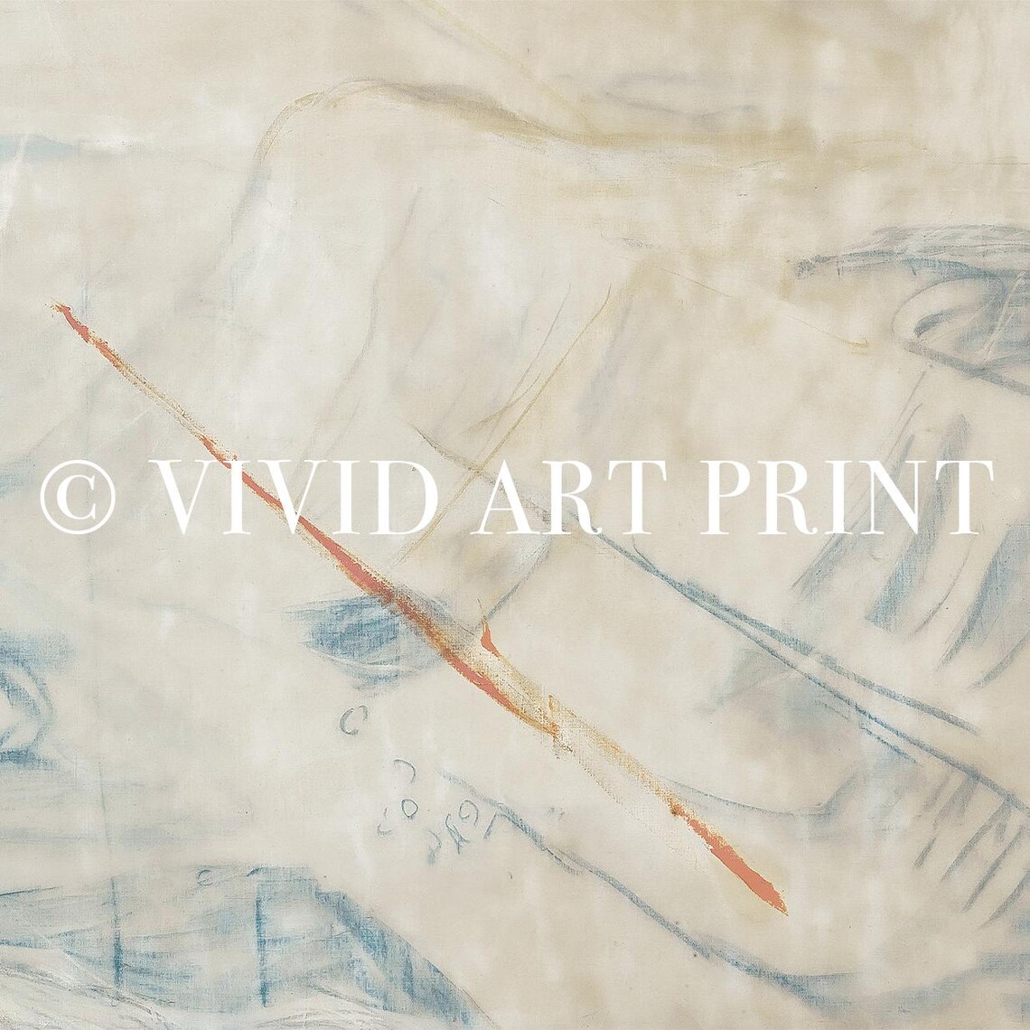 Minimalist Vintage Abstract Painting, Fluid Lines - Image 4