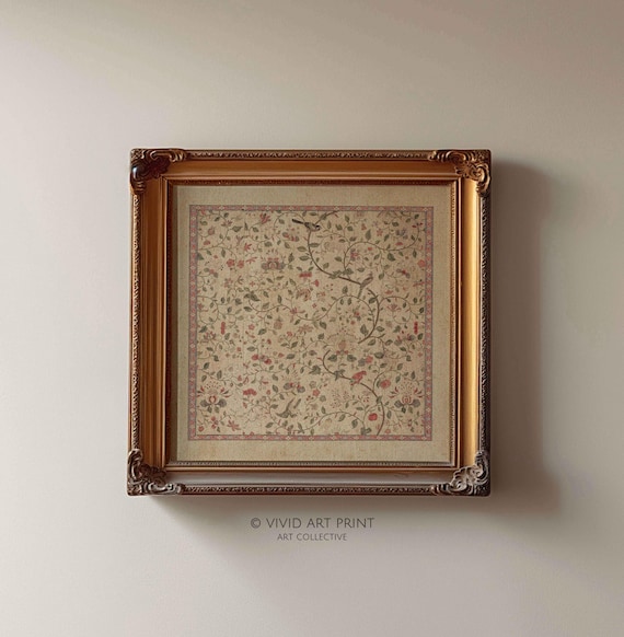 Floral And Bird Pattern - Vintage Tapestry