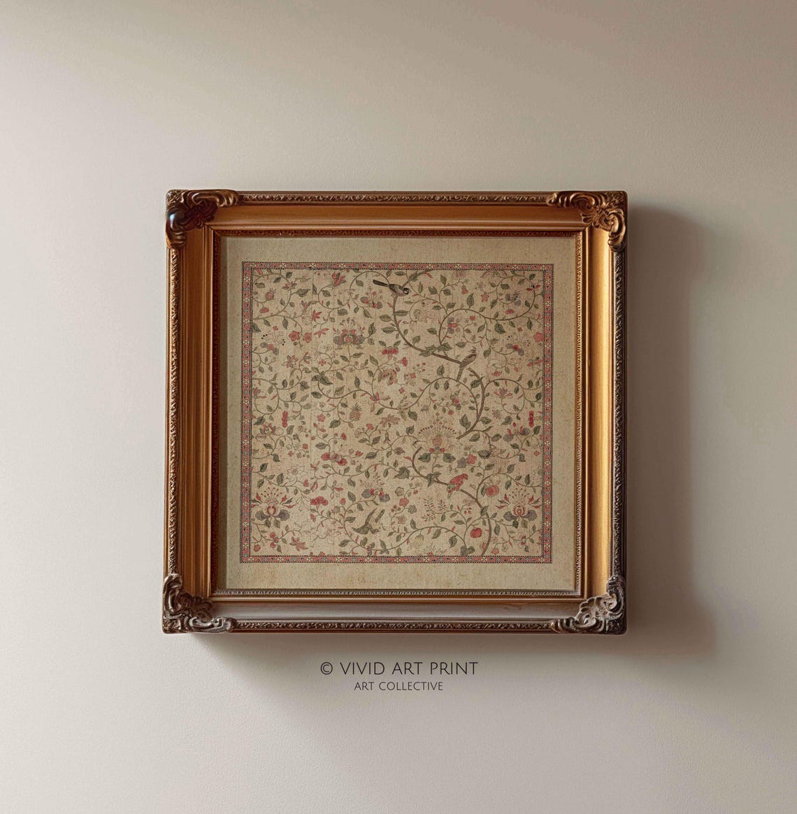 Floral And Bird Pattern - Vintage Tapestry