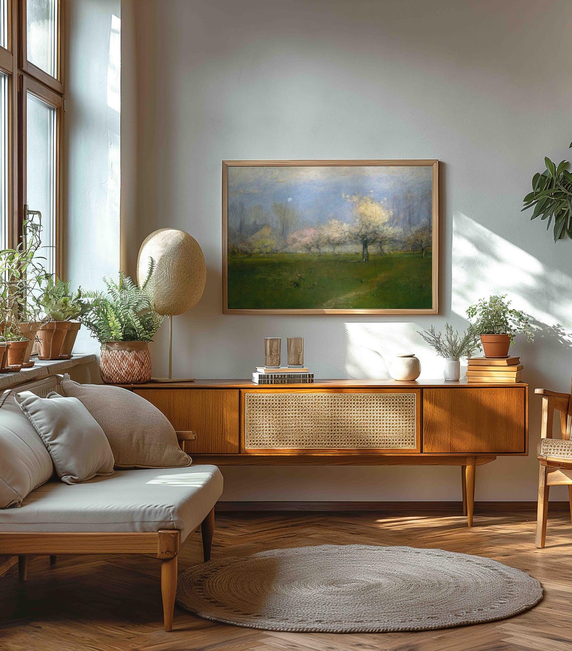 Muted Spring Blossom Landscape Art Vintage Moody Home Decor Vivid Art Print Gi 217 - Image 2