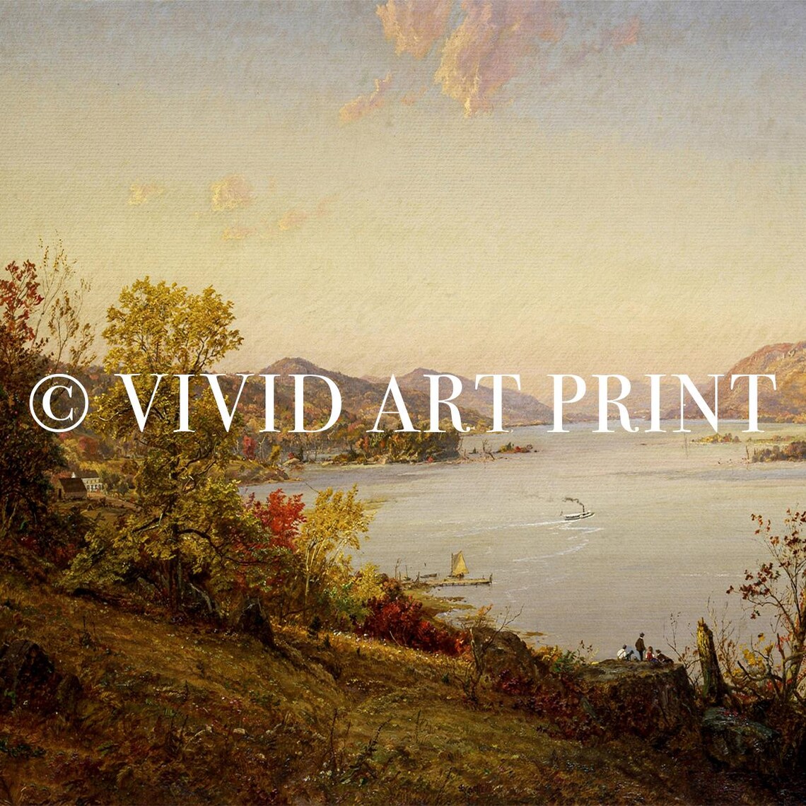 Autumn Lake Vintage Landscape, Rustic Cozy Farmhouse - Image 4