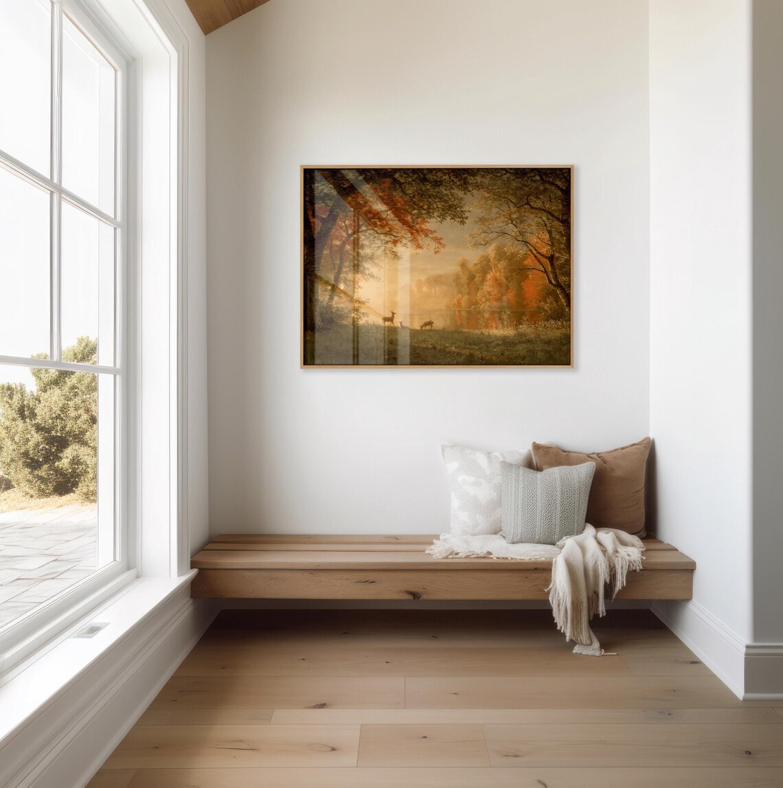 Vintage Deer Landscape, Autumn Forest Cottage Core - Image 3