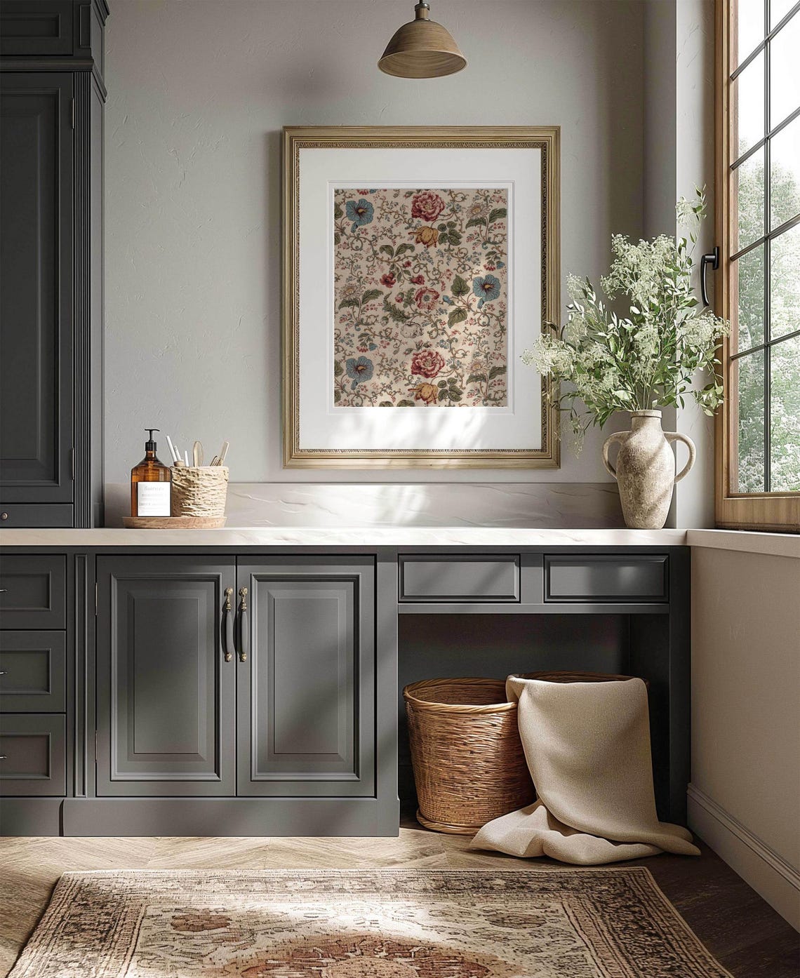 Antique Neutral Floral Pattern, Vintage Art Print - Image 3