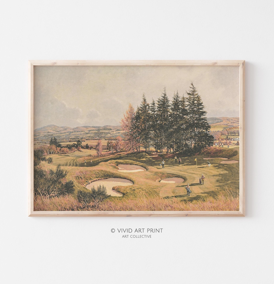 Antique Fairway Landscape, Vintage Golf Art