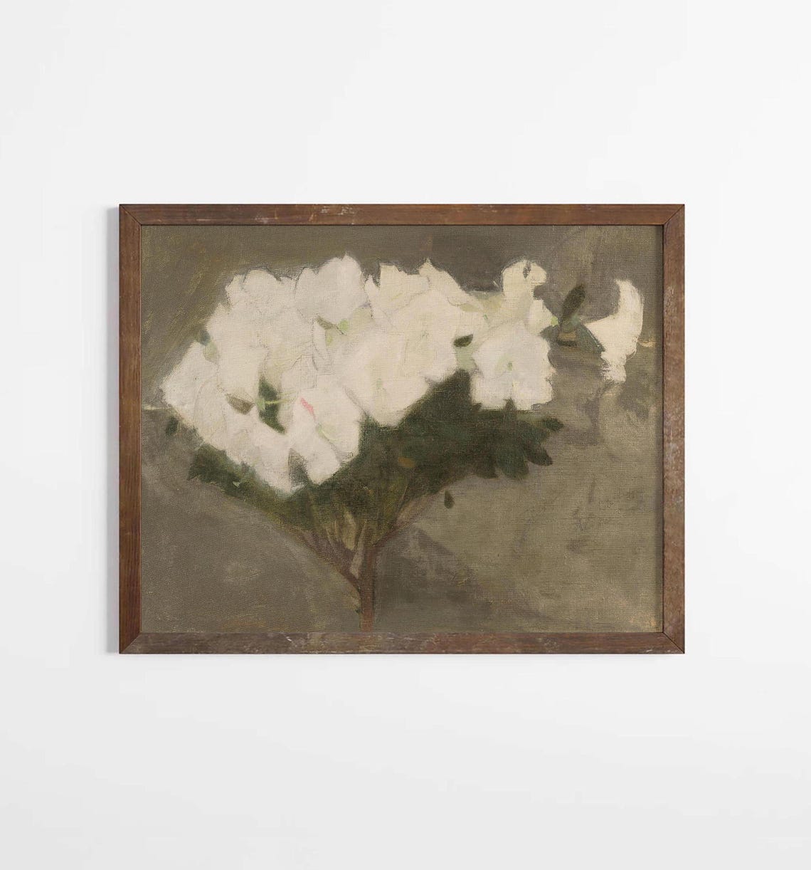 Muted White Roses Vintage Botanical Farmhouse Art Print - Image 2