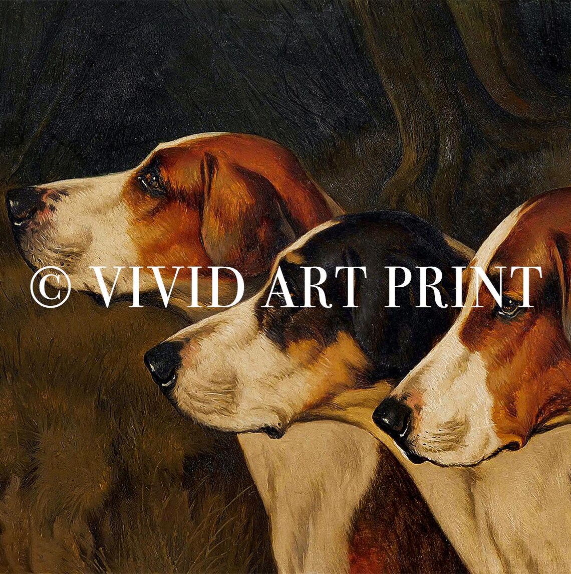 Antique Hunting Dogs Vintage Rustic Farmhouse Art Print - Image 4