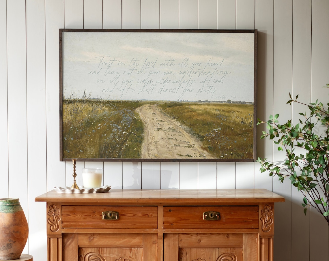 Trust in the Lord Scripture Wall Art, Vintage Poster