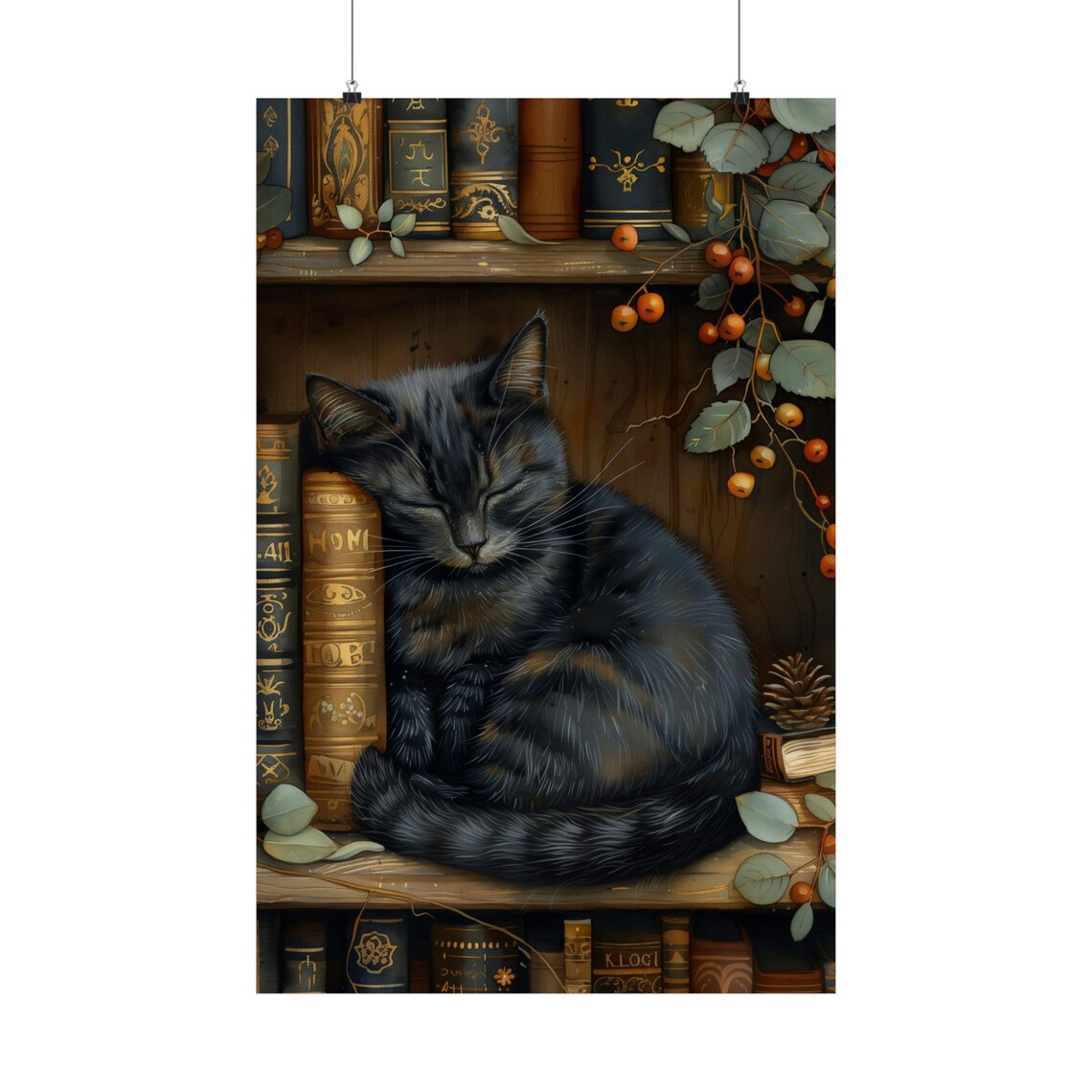 Black Cat Dark Academia Bookish Art Print, Victorian - Image 2