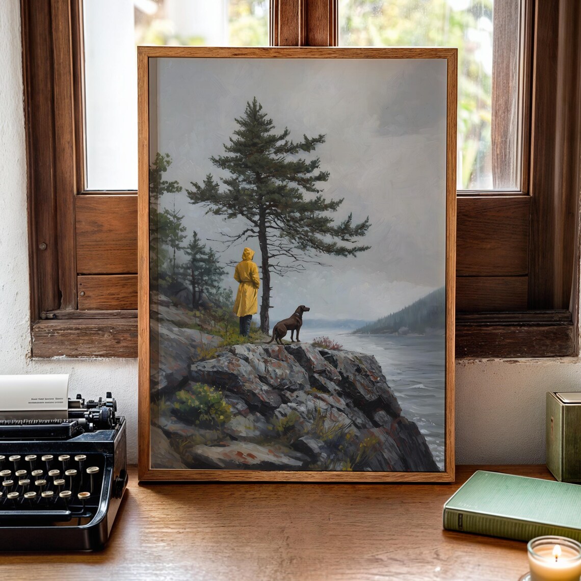 Chocolate Labrador, Vintage Rustic Farmhouse Art Print - Image 2