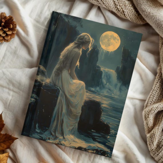 Selene Fullmoon Dark Academia Aesthetic Notebook Hardcover Journal Dark Decor Aesthetic Dark Cottagecore Gothic Notebook Gift Journal