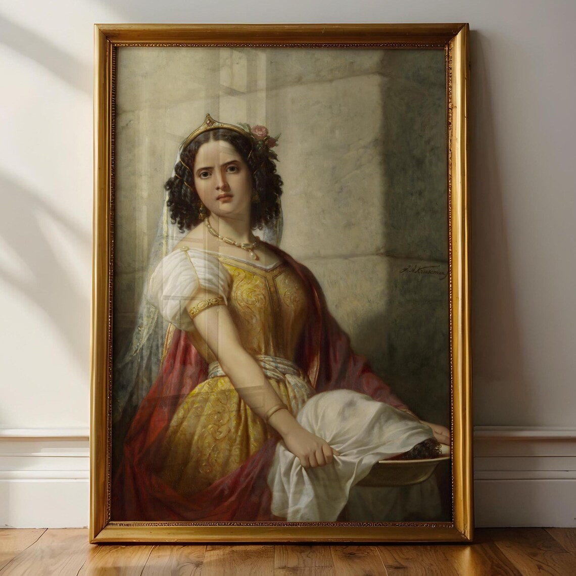 Salome By Jan Adam Kruseman Vintage Biblical Portrait Antique Art Print - Image 2