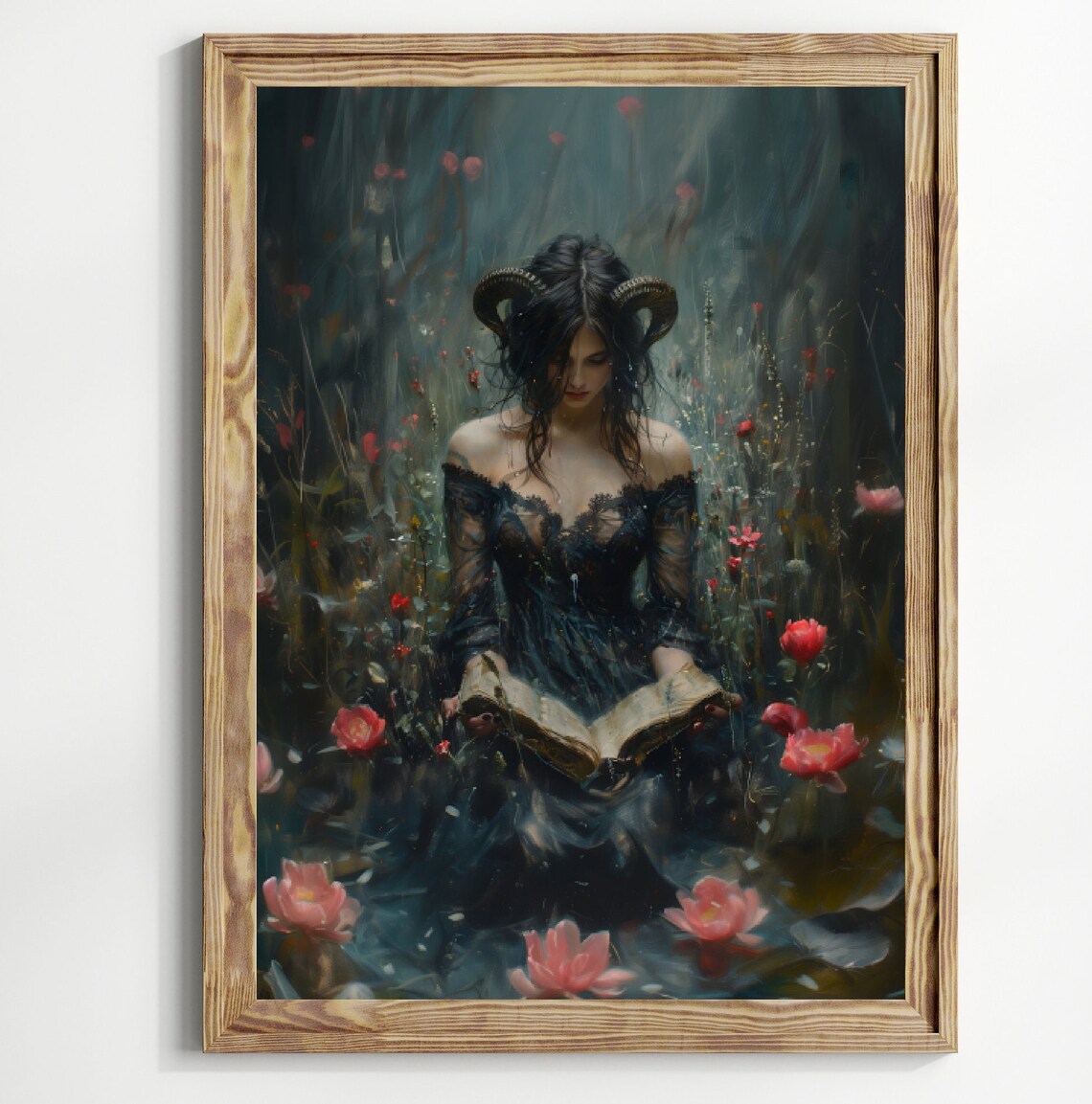 Lilith Victorian Bookish Wall Art Print, Dark Academia