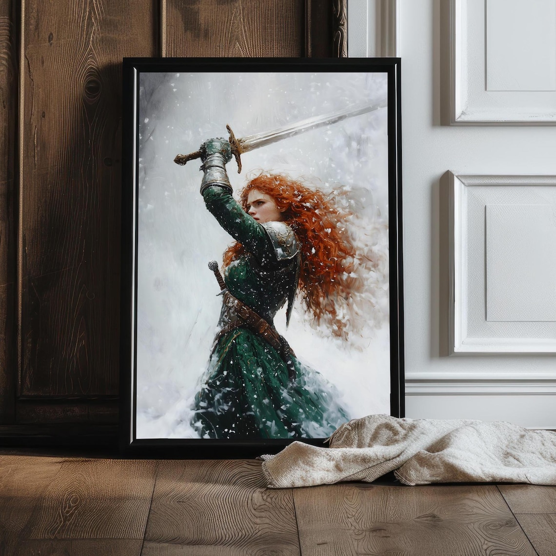 Female Knight, Dark Academia Victorian Art Print - Image 3
