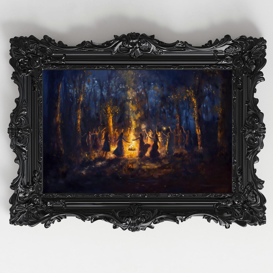 Fire Dance Nymphs and Witches, Dark Academia Art Print