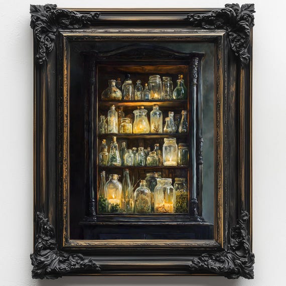 Witch Vintage Apothecary, Dark Academia Art Print