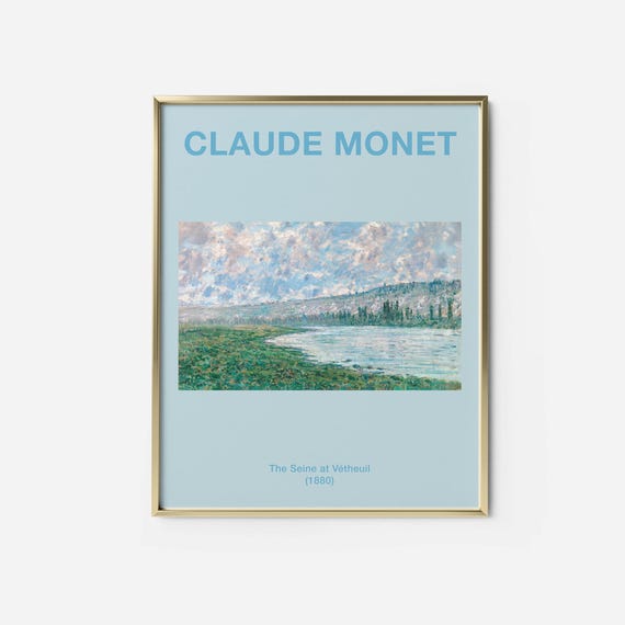 Monet The Seine At Vtheuil Print Vintage Impressionist Wall Art