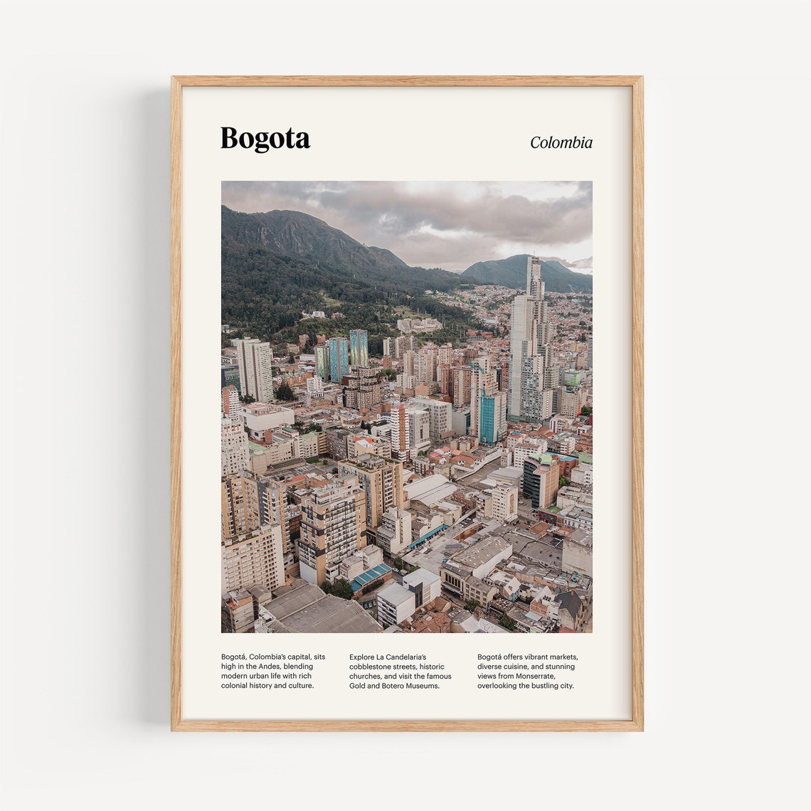 Bogot Travel Poster Bogot Skyline Print Colombia Cityscape Wall Art Bogot Decor South America Travel Art Bogot Photography