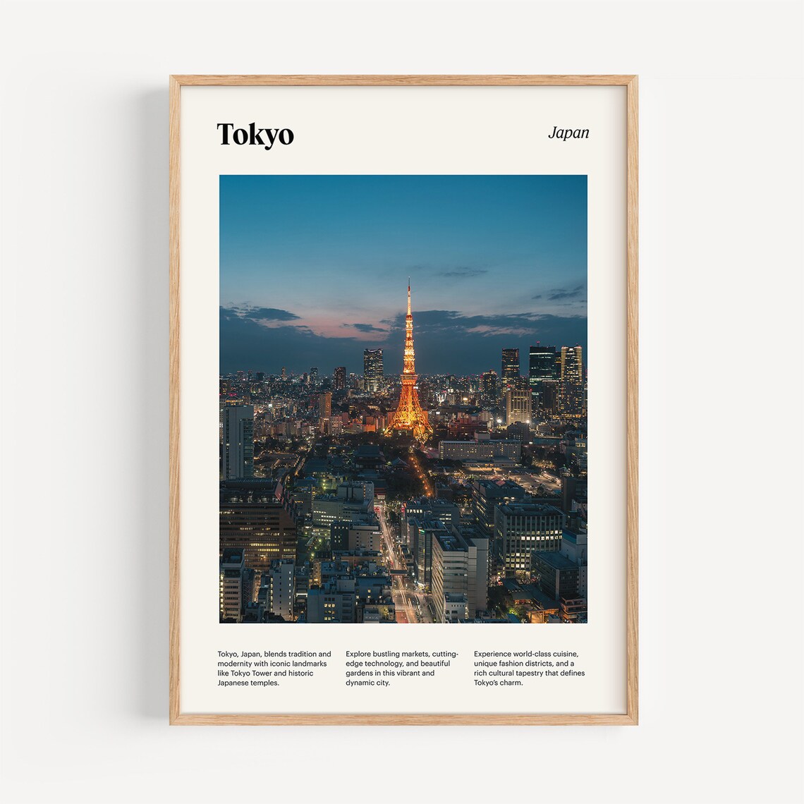 Tokyo Japan Illuminated Tokyo Tower Night City Lights Skyline Poster - Image 4