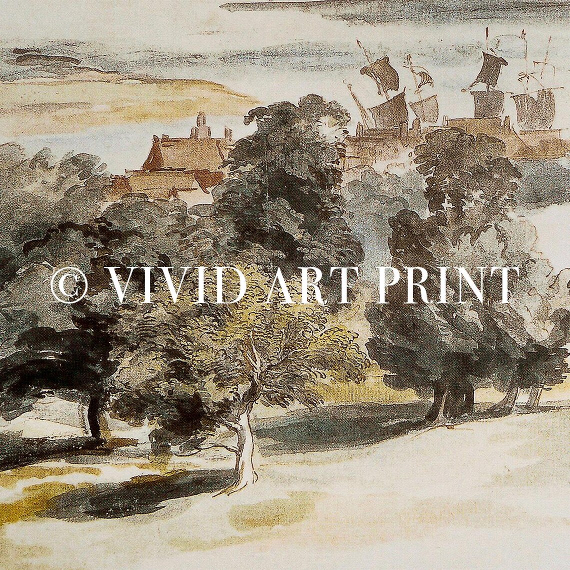 Vintage English Landscape Antique Home Decor Print - Image 4