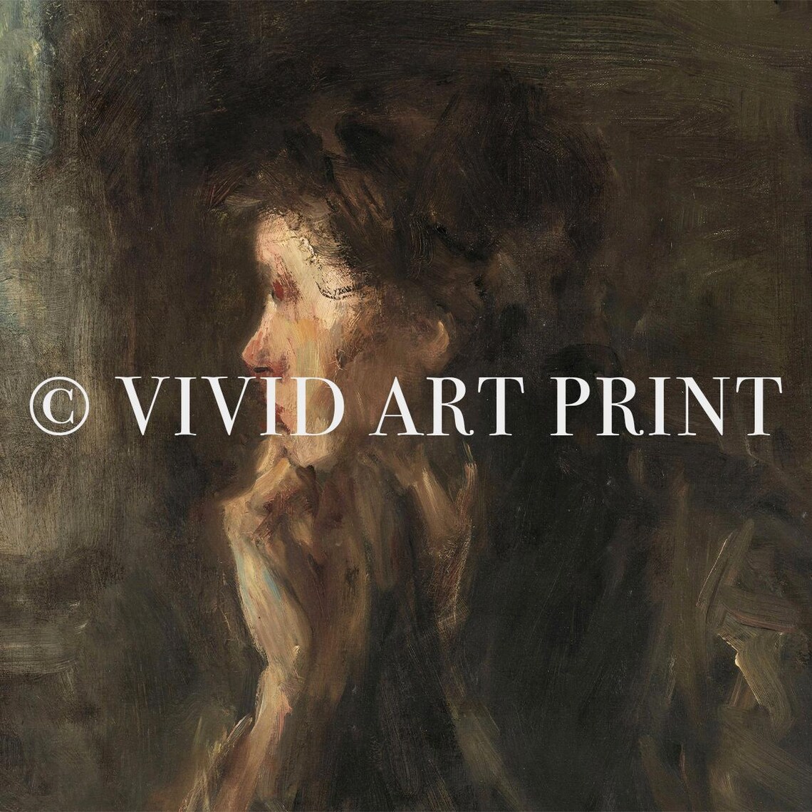 Antique Moody Portrait, Vintage Cottage Core Art Print - Image 4