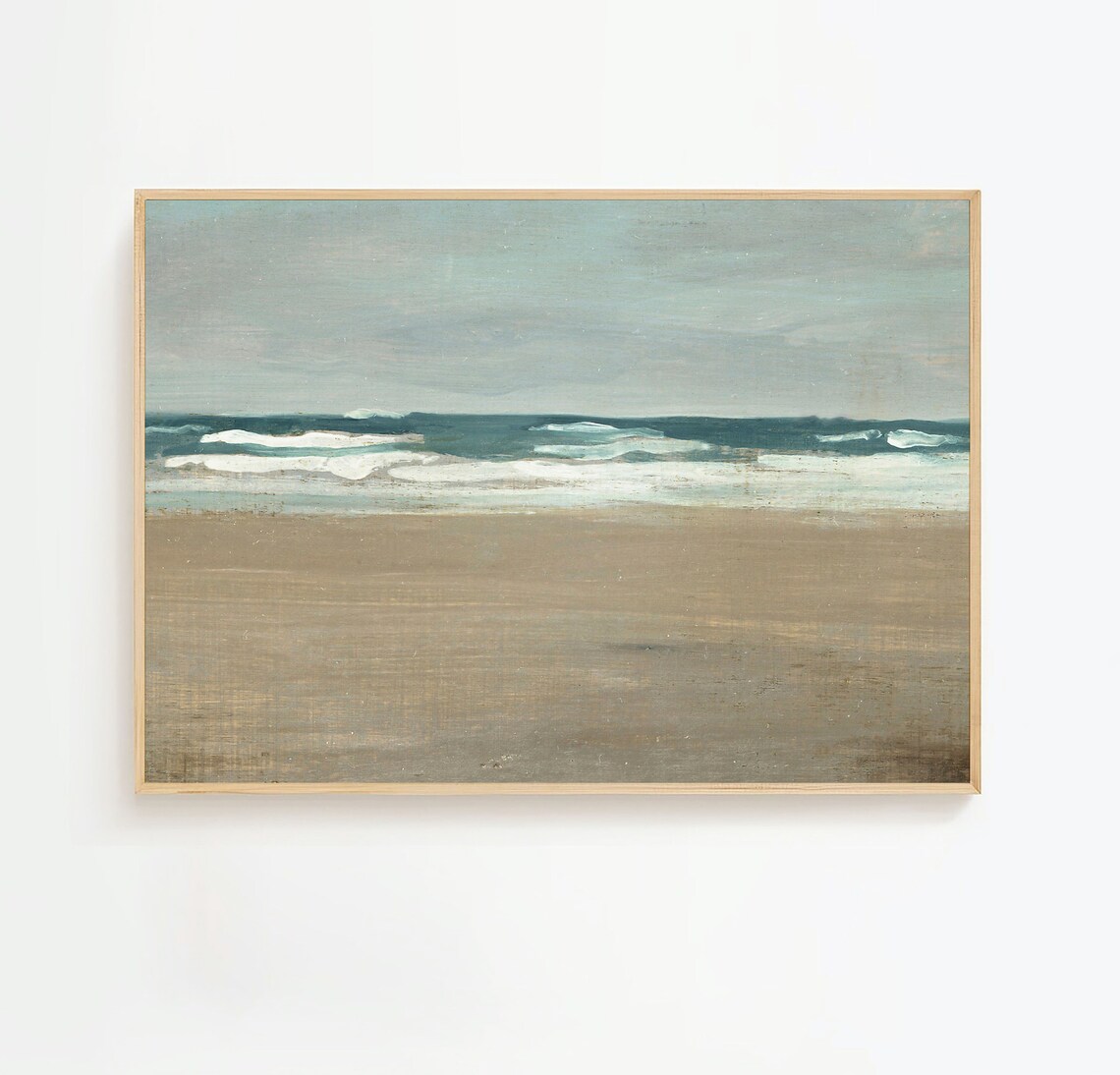 Seascape Antique Painting, The Angry Sea - Image 2