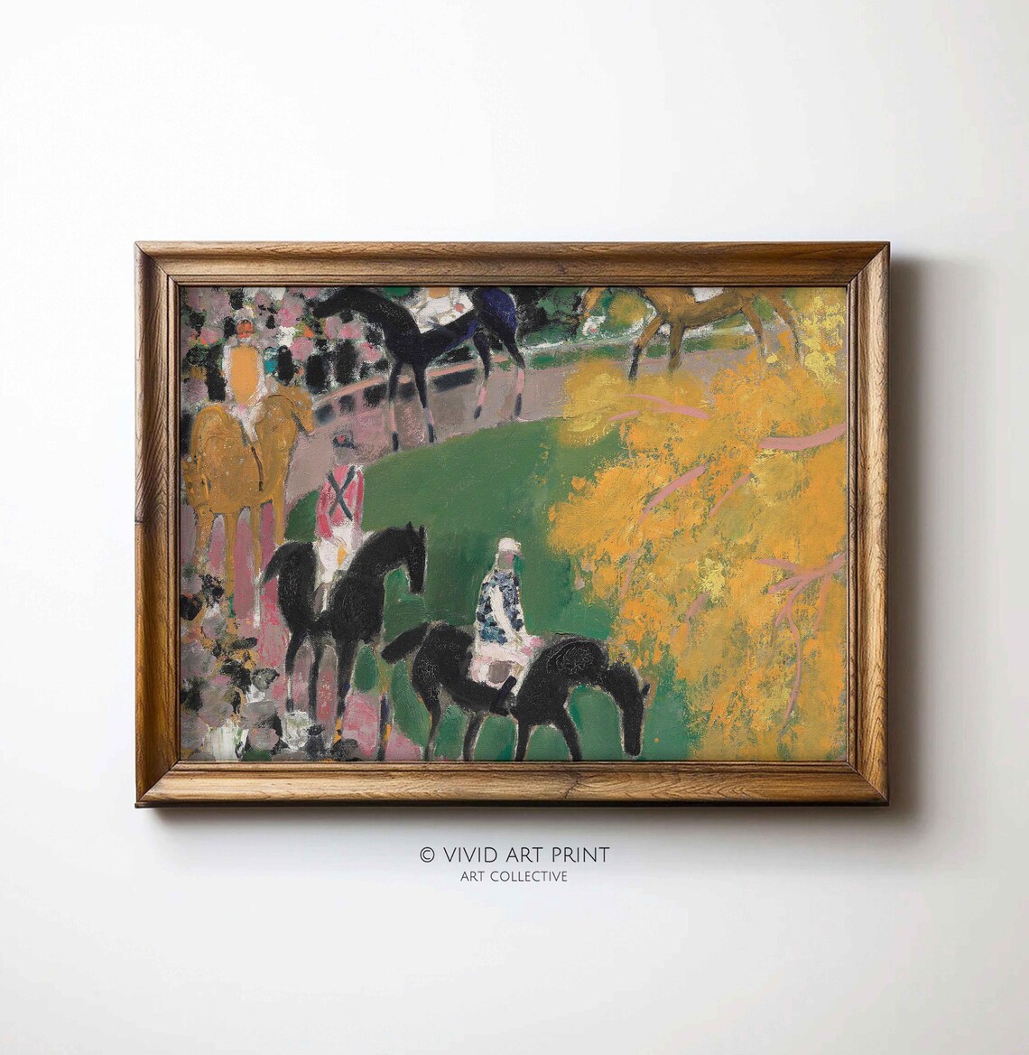 Vintage Horse Racing Equestrian Cottage Core Print