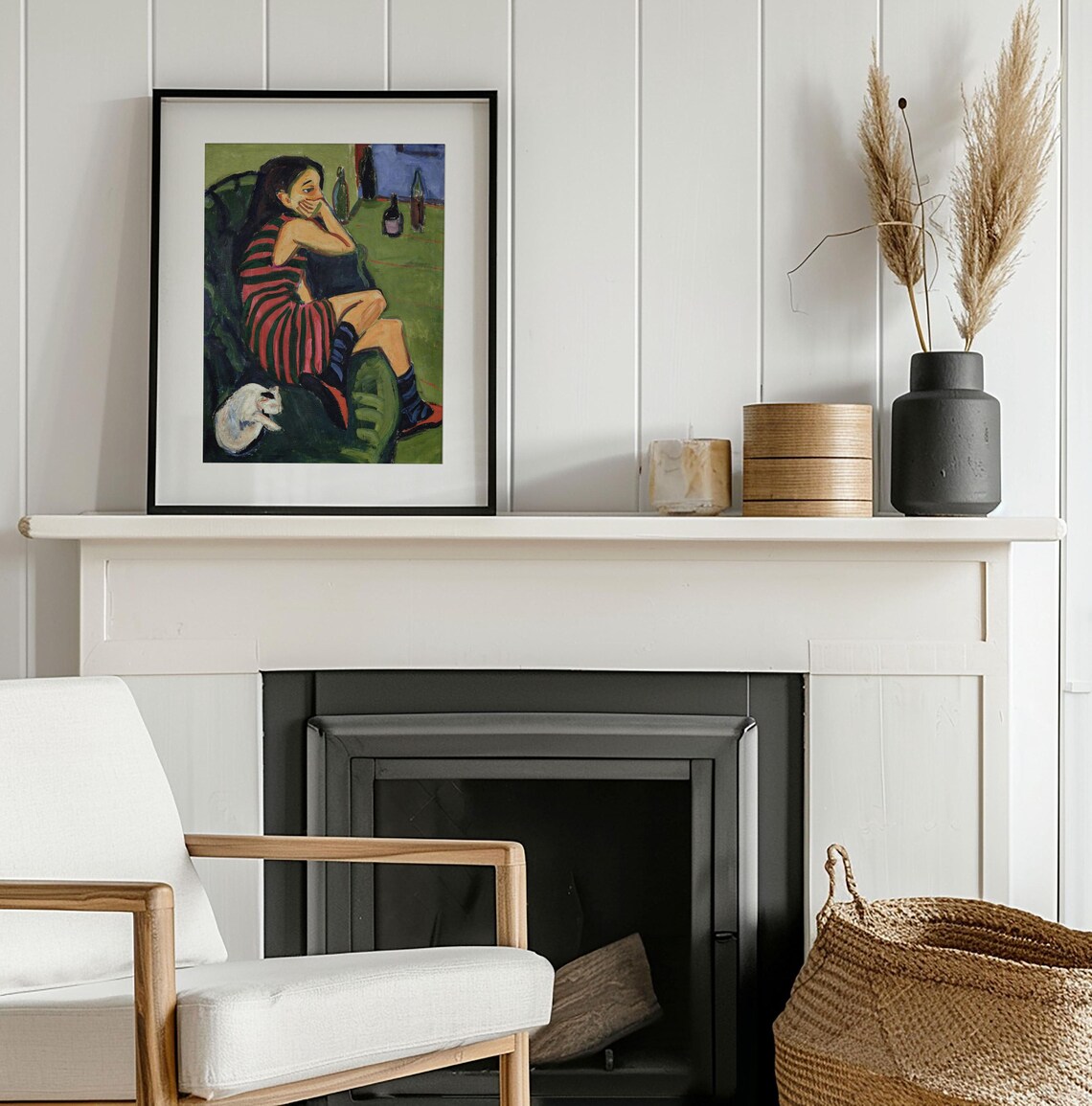 Vintage Modernist Bold Expressionist Retro Home Decor - Image 2